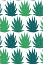 Seamless tropical pattern on white background. Vector vintage texture of green silhouette of palm leaves and plants. Wallpaper Royalty Free Stock Photo