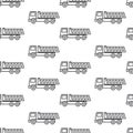 Seamless truck pattern grey on white background