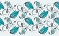 Seamless tulip floral border