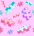 Seamless tumbling puzzle autism pattern