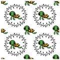 Seamless turtle cartoon pattern