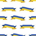 Seamless Ukraine ribbon in flat style pattern