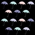 Seamless umbrella pattern. Vector illustration