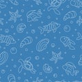 Seamless Underwater Outline Pattern Background Royalty Free Stock Photo
