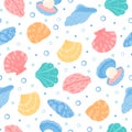 Seamless Underwater Seashell Pattern Royalty Free Stock Photo