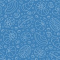 Seamless Underwater Seashell Pattern Royalty Free Stock Photo