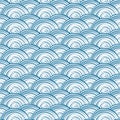 Seamless unique retro blue half circles pattern