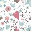 Seamless Valentine background. Tile love pattern. Royalty Free Stock Photo