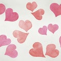 Seamless Valentine`s day watercolor hearts background Royalty Free Stock Photo