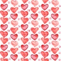 Seamless Valentine`s day watercolor pattern