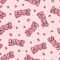 Seamless Valentino Day pattern on a pink background