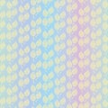 Seamless vecctor pattern with vertical leaves stripes on a pastel rainbow background Royalty Free Stock Photo