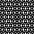 Seamless vector abstract pattern. Black and white symmetrical geometric repeating background with decorative rhombus. Royalty Free Stock Photo