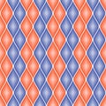 Seamless vector abstract pattern. Blue and red symmetrical geometric repeating background with decorative rhombus. Royalty Free Stock Photo