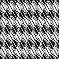 Seamless vector abstract pattern. Geometric symmetrical repeating background in black and white colors Royalty Free Stock Photo