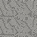 Seamless vector abstract pattern with lines and dots in monochrome. Background of repeatable organic rounded shapes Royalty Free Stock Photo