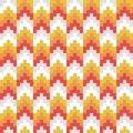 Seamless vector, abstract, red, orange, retro, pixel arrow pattern