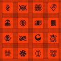 Seamless vector authentic fabric pattern with african adinkra symbols