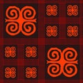 Seamless vector authentic fabric pattern with african adinkra symbols