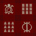 Seamless vector authentic fabric pattern with african adinkra symbols