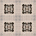 Seamless vector authentic fabric pattern with african adinkra symbols