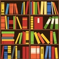 Bookshelves seamless vector background