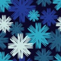 Seamless vector background with decorative snowflakes. Winter pattern. Royalty Free Stock Photo