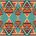 Seamless vector background with decorative tribal elements. Royalty Free Stock Photo