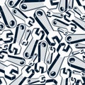 Seamless vector background with detailed 3d wrenches. Work tools