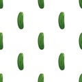 Seamless vector background with direct rows of cartoon green cucumbers