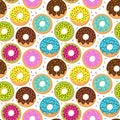 Seamless Vector Background with Doughnuts and Sprinkles