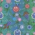 Seamless vector background with folk Russian patterns for the design of textiles, the printing industry and variety of design proj
