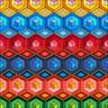 Seamless vector background with multicolored cubes in 3D style. Abstact colorful cubes - 3D geometric background. Geometric Royalty Free Stock Photo