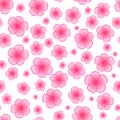 Seamless Vector pattern of elegant Pink Spring Cherry Blossom flowers