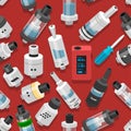 Seamless vector background vaping atomizer electronic cigarette Royalty Free Stock Photo
