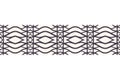 Seamless vector border pattern. Hand drawn woven trellis grid. Geometric black and white line background. Abstract Royalty Free Stock Photo