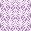 Seamless vector chevron pattern with abstract floral motif in pastel purple colors on light background