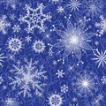 Seamless vector Christmas pattern with snowflakes Royalty Free Stock Photo