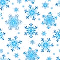 Seamless vector Christmas pattern with gradient snowflakes Royalty Free Stock Photo