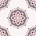 Seamless vector color pattern with mandala. Abstract oriental mandala background Royalty Free Stock Photo