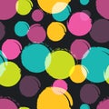 Seamless vector colorful pattern with watercolor blots, stains,