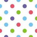 Seamless vector colorful polka dots background or pattern Royalty Free Stock Photo