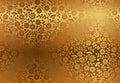 Seamless vector damask golden texture. Blossom floral pattern, flower leaves branches background. Luxury wrapping paper design Royalty Free Stock Photo