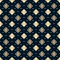 Seamless vector dark blue geometric square classic pattern