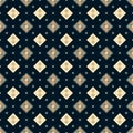 Seamless vector dark blue geometric square classic pattern