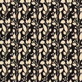 Seamless vector dark floral pretty pattern Royalty Free Stock Photo