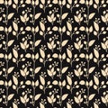 Seamless vector dark floral pretty pattern Royalty Free Stock Photo