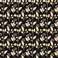 Seamless vector dark floral pretty pattern