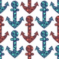 Seamless vector decorative hand drawn pattern Royalty Free Stock Photo