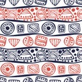 Seamless vector decorative hand drawn pattern. Royalty Free Stock Photo